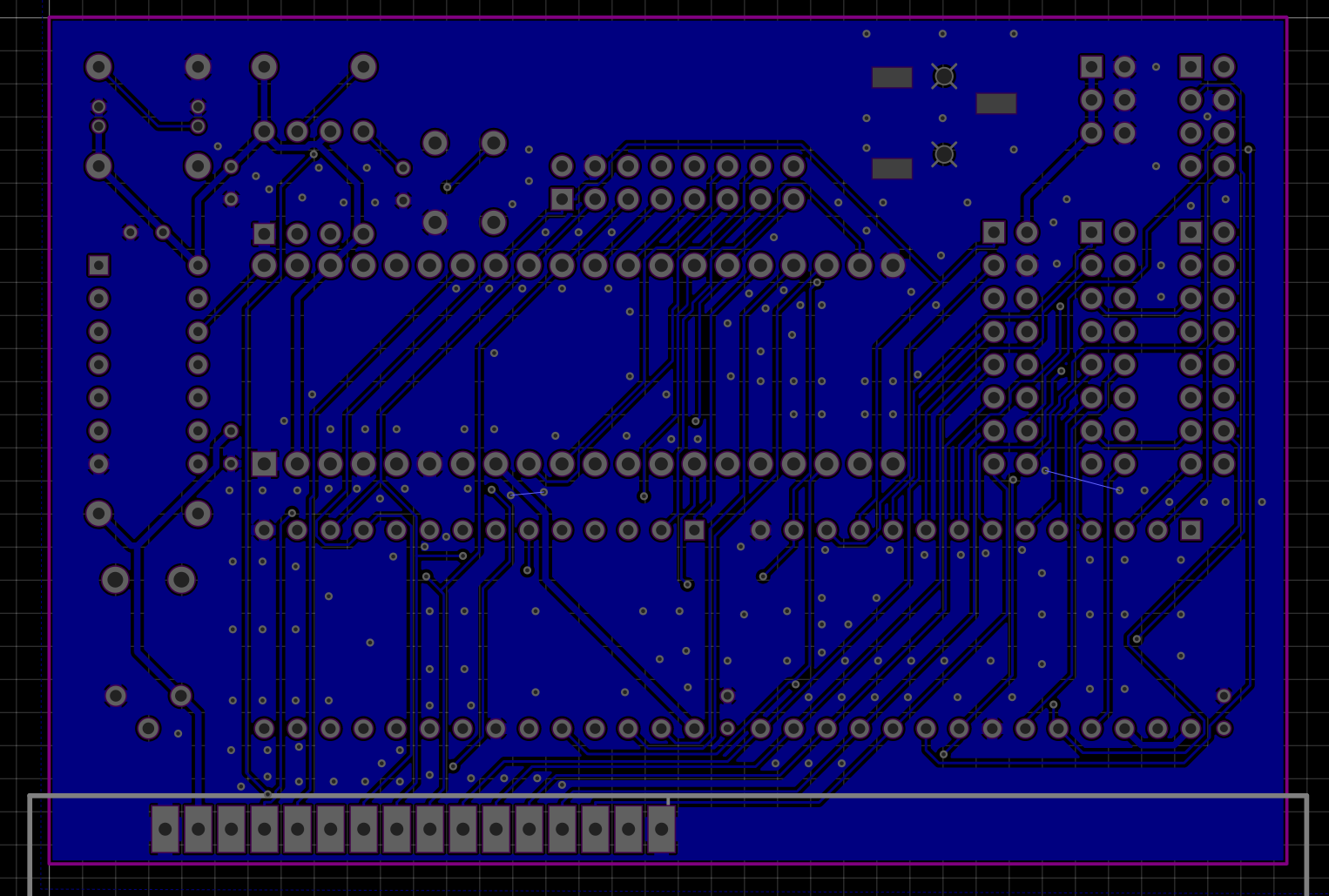 Bottom layer of PCB.