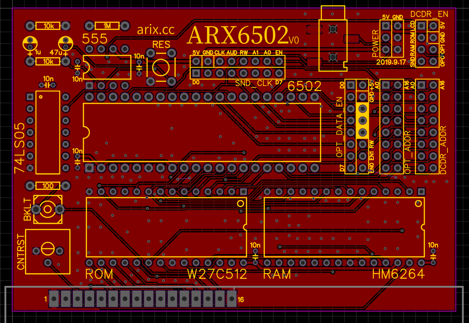 Top layer of PCB.